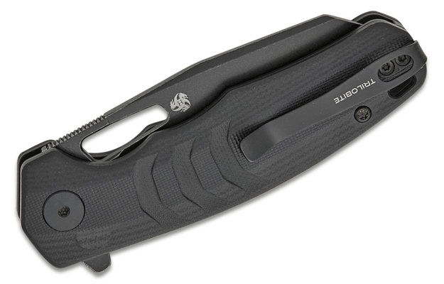 Petrified Fish PFE17Trilobite 14C28N Fekete Stonewashed Fekete G10 PFE17DDW - KNIFESTOCK