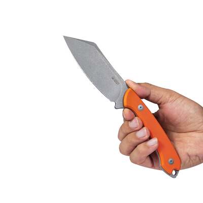 KUBEY Perses Couteau de Survie à Lame Fixe pour l&#039;Extérieur Manche Orange en G10 Étui Kydex Tek-lok  - KNIFESTOCK