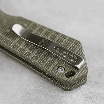 Vosteed Hedgehog S35VN Satin &amp; Brushed,Olive Green Micarta - KNIFESTOCK