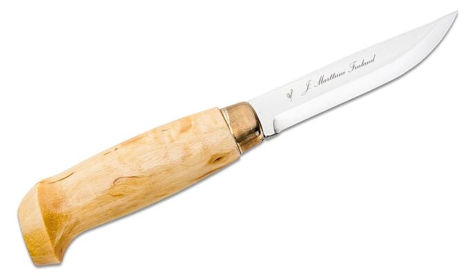 Marttiini Lynx 121 Stainless Steel/Curly Birch/Leather 121010 - KNIFESTOCK