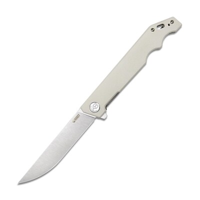 KUBEY Pylades Liner Lock Flipper Folding Knife, AUS-10 Blade, Ivory G-10 Handle KU253G - KNIFESTOCK