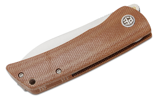 Petrified Fish PFE05S Flavorist Satin K110 Brown Micarta PFE05SBRMS - KNIFESTOCK