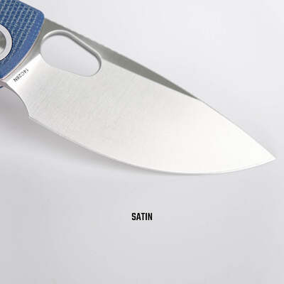 Vosteed Porcupine 14C28N Satin Bleu Micarta A2605 - KNIFESTOCK