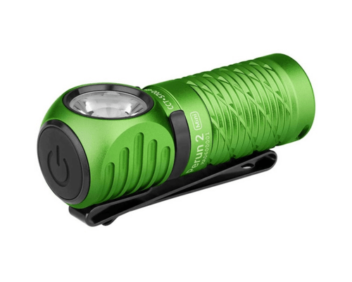 Olight Perun 2 Mini Rechargeable LED Flashlight (Lime Green) with Headlamp Headband - KNIFESTOCK