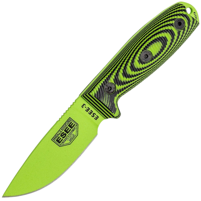 ESEE Model 3 Venom Green, 3D Neon Green/Black G10 3PMVG-007 - KNIFESTOCK