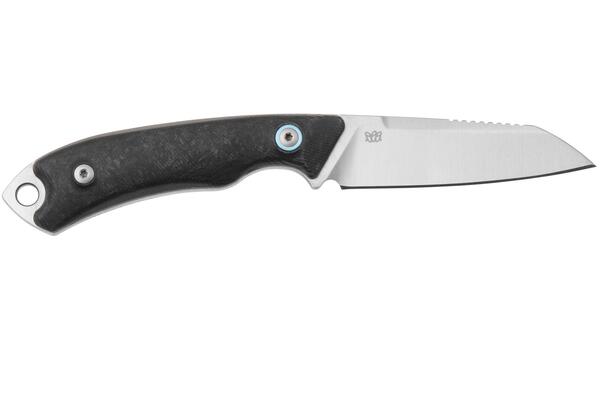 MKM POCKET TANGO 2 – MAGNACUT LAMBSF. Satin Fixed bld, MARBLE CARBON FIBER hdl, - KNIFESTOCK