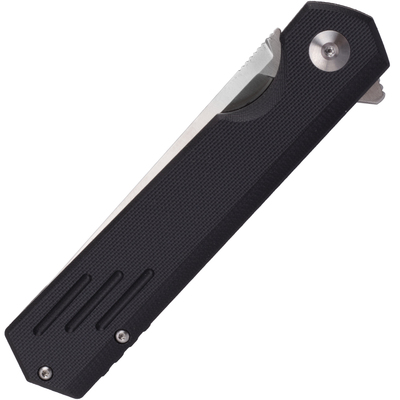 BLACK FOX REVOLVER Lame Satinée, Manche G10 Noir - 440C - KNIFESTOCK