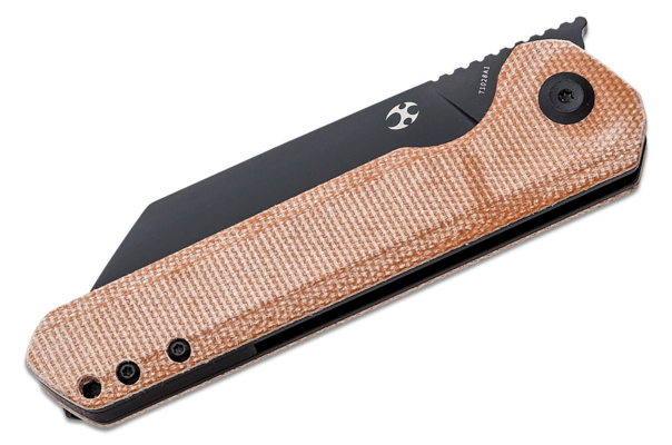 Kansept Bulldozer Black TiCn Coated D2 Brown Micarta T1028A1 - KNIFESTOCK