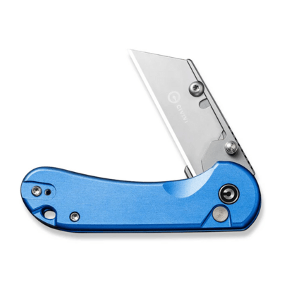 CIVIVI Elementum Utility Blue Aluminum Handle Stonewashed S/S Blade Holder Plain - KNIFESTOCK