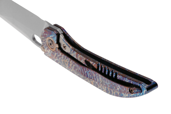 We Knife AttorFlamed Titanium Integral Handle With Golden Titanium InlayPolished - KNIFESTOCK