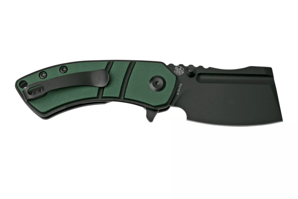 Kansept Korvid M Black TiCn Coated 154CM Green and Black G10 Handle T2030A1 - KNIFESTOCK