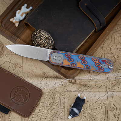 Vosteed Corgi 14C28N Satin,Copper Raindrop Micarta - KNIFESTOCK