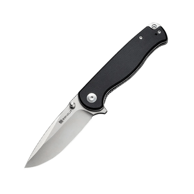 Sencut Errant Black Canvas Micarta Handle Satin Finished 9Cr18MoV BladeLiner Lock S23054B-3 - KNIFESTOCK