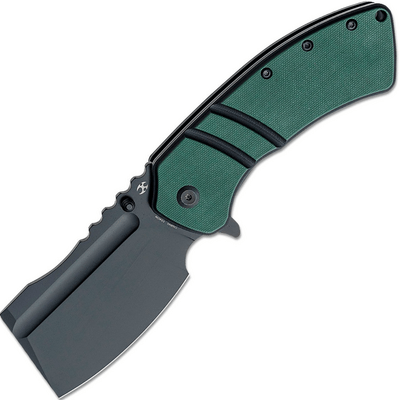 Kansept XL Korvid Black TiCn Coated 154CM Green and Black G10 Handle T1030A1 - KNIFESTOCK