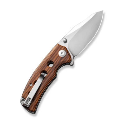 Sencut Excalis Guibourtia Wood Handle Satin Finished 9Cr18MoV BladeLiner Lock S - KNIFESTOCK