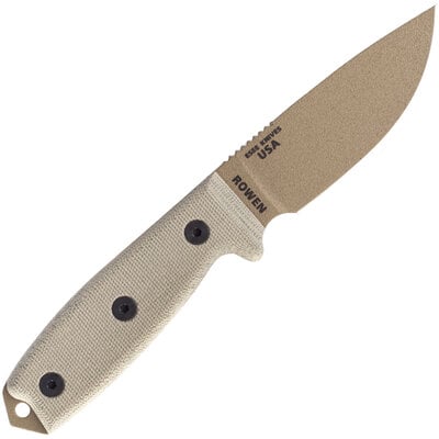 ESEE Knives Model 3 dark earth blade, grey handle 3P-MB-DE with sheath + clip and MOLLE-back - KNIFESTOCK