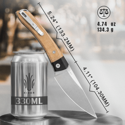 Kizer Liner Lock Momo Vladimir Legachev Nitro-V Black G10+Micarta V4663A2 - KNIFESTOCK