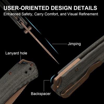Kizer T1 BD Nitro-V,Sunset Metal PVD,Norplex UltreX™ Micarta - KNIFESTOCK