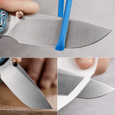 Vosteed Marten 154CM Satin,Blue Carbon Fiber - KNIFESTOCK