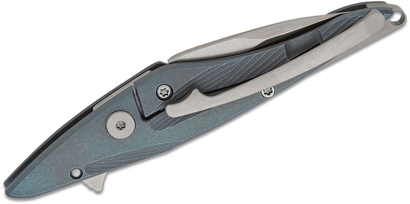 Petrified Fish PFE10 Hummingbird Satin M390 Blue Titanium PFE10BS - KNIFESTOCK