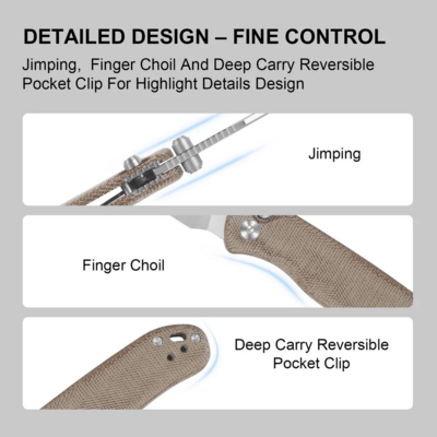 Kizer Drop Bear 2 | Nitro-V | Brown &amp; Micarta | - KNIFESTOCK