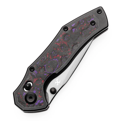 Kansept Apollo Mirror DLC CPM S35VN Blackwash Titanium, Purple Fatcarbon Crossbar lock K2107V4 - KNIFESTOCK