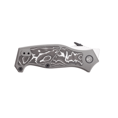 DC BLADES VENDETTA Stonewashed, Silver Foil, Carbon Fiber Inlay - KNIFESTOCK