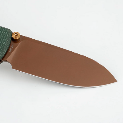 Vosteed Raccoon(Top Liner Lock) 14C28N Copper Dune Green Micarta A2907 - KNIFESTOCK