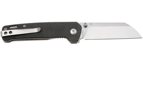 QPS Penguin V2 D2, finitura a 2 toni stonewash - satinata, Manico: Micarta marrone scuro Q - KNIFESTOCK