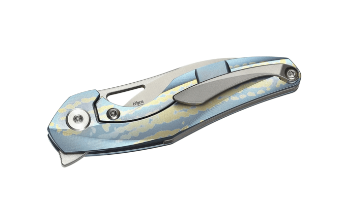 Bestech THE RETICULAN CPM-S35VN, Stonewash+Satin, Titanium, Blue and Colorful BT1810F - KNIFESTOCK