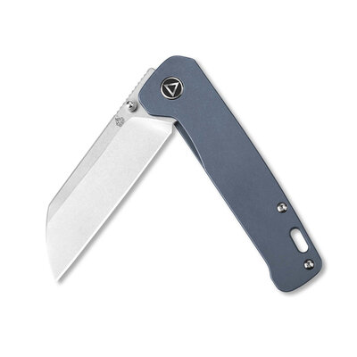 QSP Knife Penguin, Stonewash 154CM Blade, Blue Titanium Handle QS130-R - KNIFESTOCK