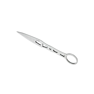 KUBEY Kunai Stonewashed 14C28N Blade Skeletonized HandleKydex Sheath with a Tek-Lok KU401 - KNIFESTOCK