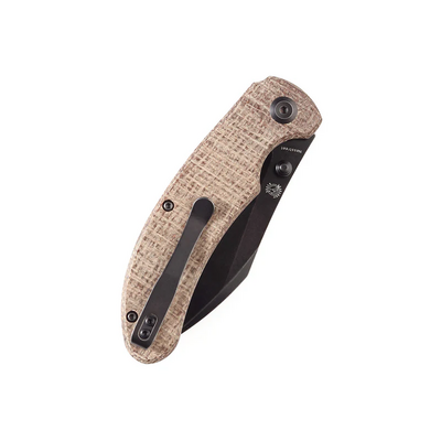 KANSEPT Nesstreet Black Stonewashed CPM-S35VN, Brown Canvas Micarta K1039A4  - KNIFESTOCK