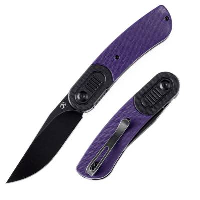 Kansept Reverie Black Stonewashed 154CM Black and Purple G10 T2025B5 - KNIFESTOCK