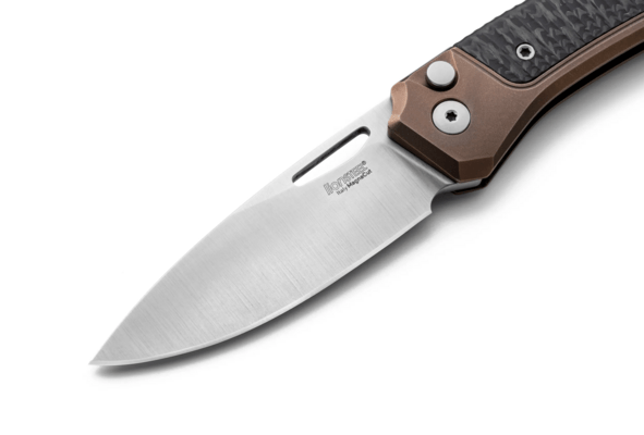 LionSteel Twain CPM MagnaCut Satin, Bronze Titanium / Carbon Fiber Handles TW BR CF - KNIFESTOCK