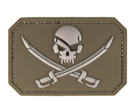 Mil-Tec PATCH 3D SKULL W: SWORDS PVC M.KLETT oliva 16832201 - KNIFESTOCK