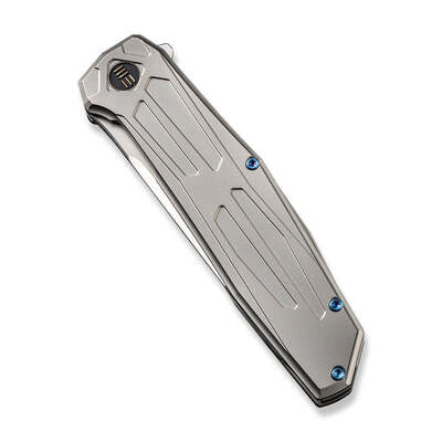 WE Shadowfire Gray Titanium Handle Hand Polished Satin CPM 20CV Blade WE22035-2 - KNIFESTOCK