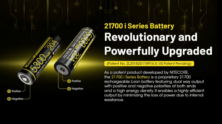 Nitecore ladattava Li-Ion 21700 tyyppi 5300mAh 3,6V akku NL2153HPi(5300mAh) - KNIFESTOCK