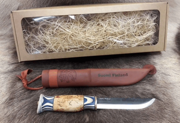 Wood Jewel Finland Lion knife big in a giftbox WJ23Lion13 - KNIFESTOCK