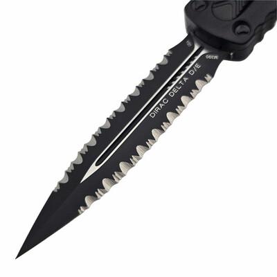 Microtech DIRAC DELTA D/E BLACK DOUBLE FULL SERRATE TACTICAL 227-D3T - KNIFESTOCK
