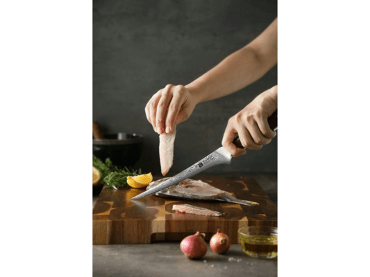 XINZUO B13R 7 Zoll Filetiermesser Natur Rosenholz mit dreifacher Nieten 67 Lagen Dam - KNIFESTOCK