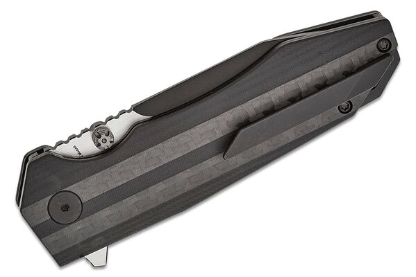 Petrified Fish PFP08 Mocado Black Stonewash K110 Carbon Fiber &amp; Black G10 PFP08C - KNIFESTOCK