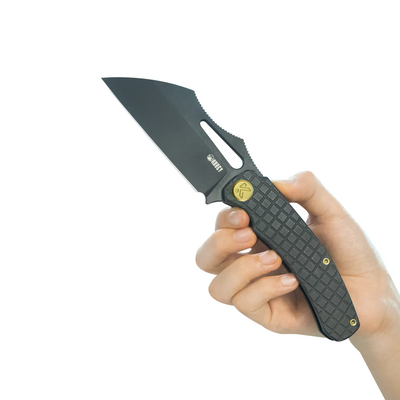 KUBEY Sylow Blackwashed 14C28N Čepel Černý Titanový Framelock KU260D - KNIFESTOCK