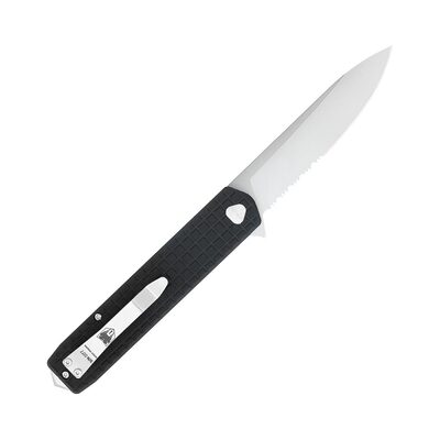 CobraTec Medium Cayden Svart Drop Serrated 01CT023 - KNIFESTOCK