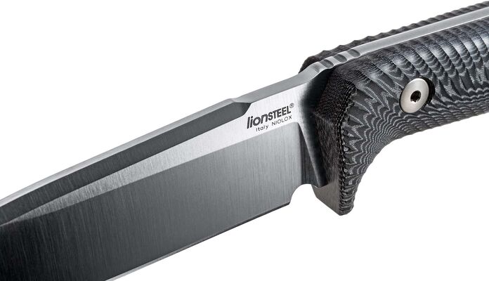 Lionsteel SOLID fixed blade Micarta handle with leather sheath Niolox SATIN T5 MI - KNIFESTOCK