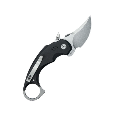 Kubey Jaw Pikal Karambit Folding Knife Black G-10 Handle 2.52&quot; Beadblast 14C28N Blade KU440A - KNIFESTOCK
