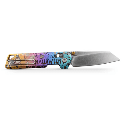 Vosteed Parallel S35VN Satin ,Halloween Spooky Purr Titanium - KNIFESTOCK
