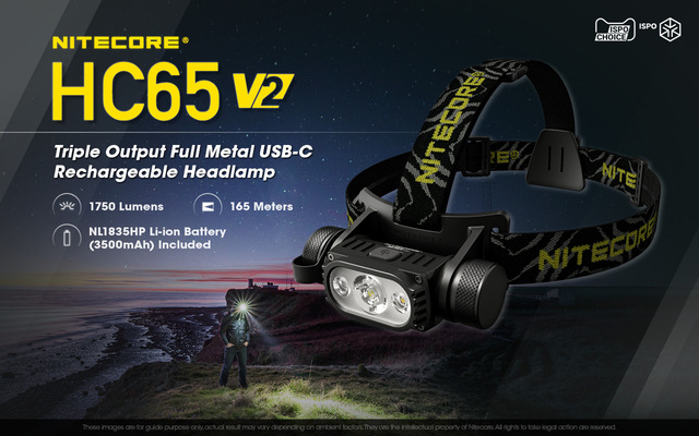 Lanternă frontală Nitecore HC65 V2 - KNIFESTOCK