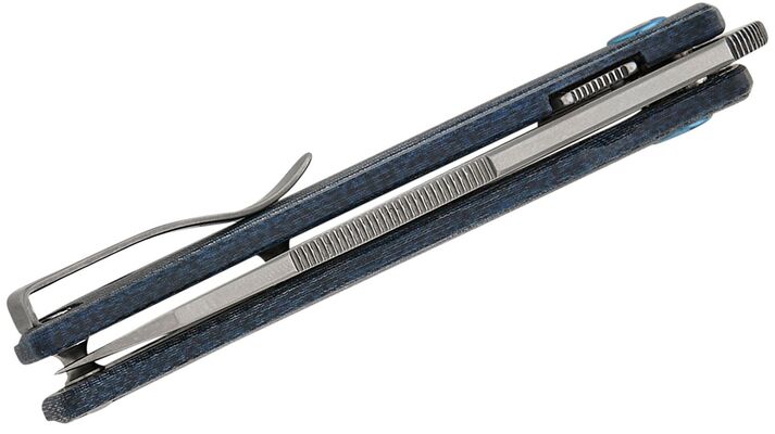 MKM ICE – MAGNACUT SW bld - DENIM CANVAS MICARTA hdl, S/S LINER Linerlock MK IC-DC - KNIFESTOCK