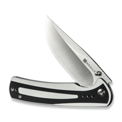 Sencut Regnator White / Black G10 HandleSatin Finished 9Cr18MoV BladeLiner Lock - KNIFESTOCK